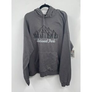 Comfort Wash Yellowstone National Park Hoodie Women's 2XL Gray Graphic Print NWT